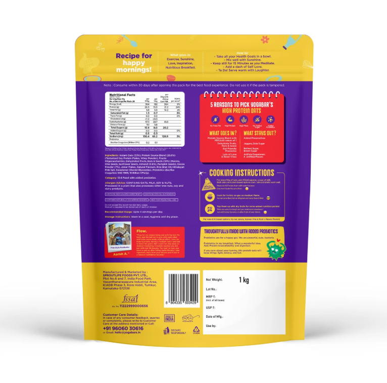 YogaBar 26g High Protein Oats Dark Chocolate