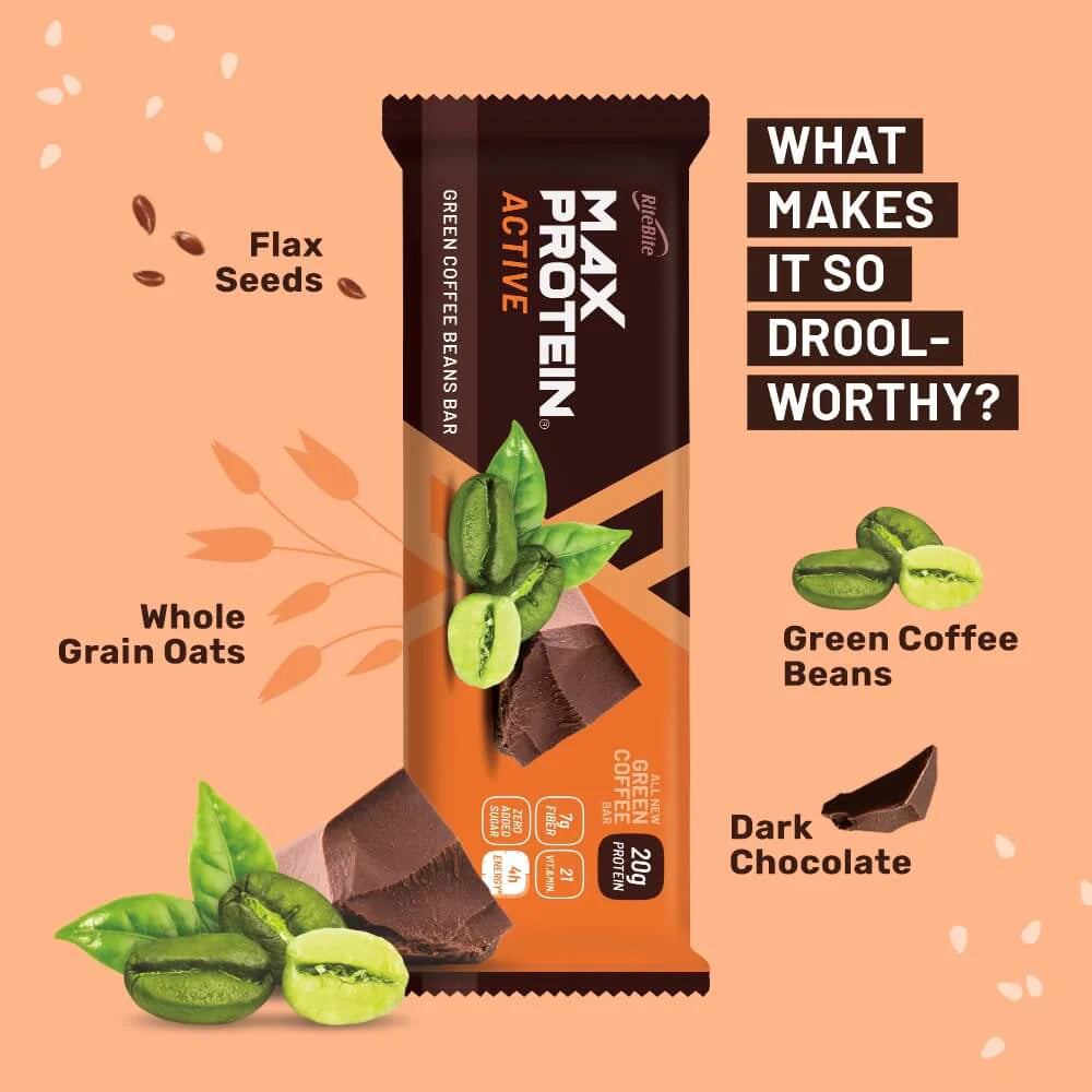 Max Protein Bar - Active Green Coffee Beans