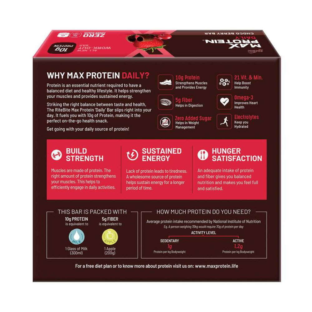 RiteBite Max Protein Daily Choco Berry Bars