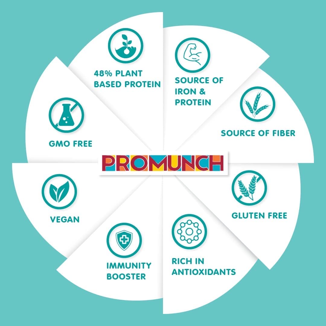 PROMUNCH Roasted Soya Snack Tangy Pudina and Noodle Masala ,150gm Each