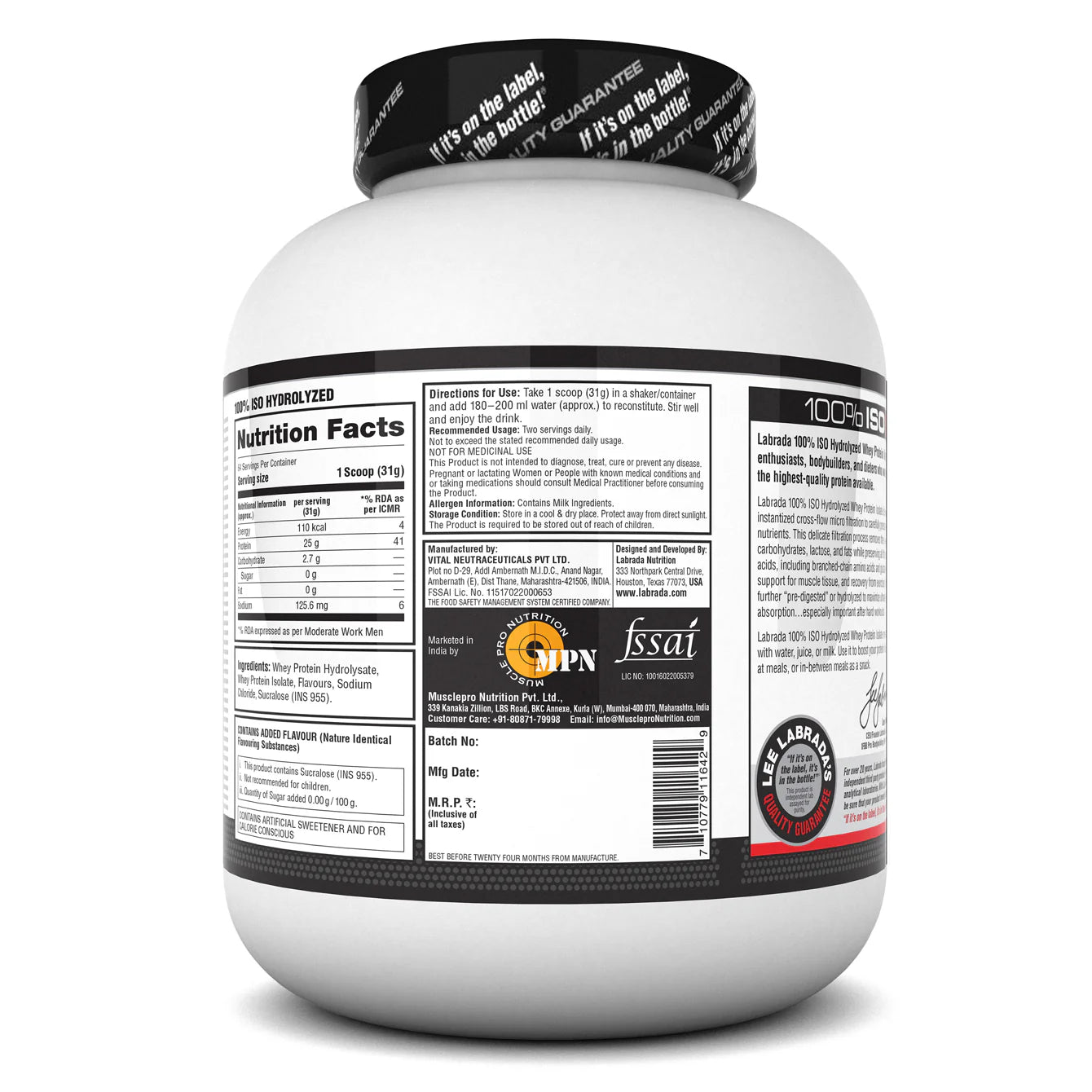 Labrada 100% iso hydrolyzed whey protein isolate - 2kg