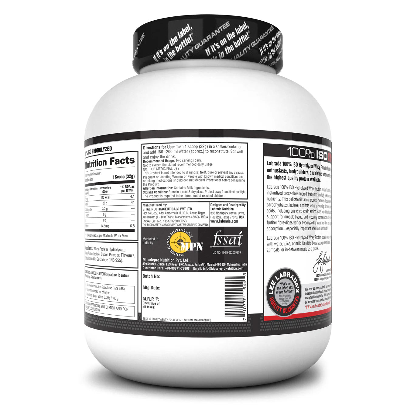 Labrada 100% iso hydrolyzed whey protein isolate - 2kg
