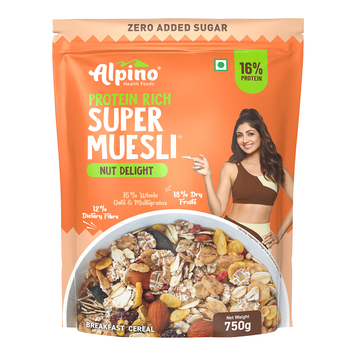 Alpino Super Muesli Nut Delight | Protein & Fiber Boost