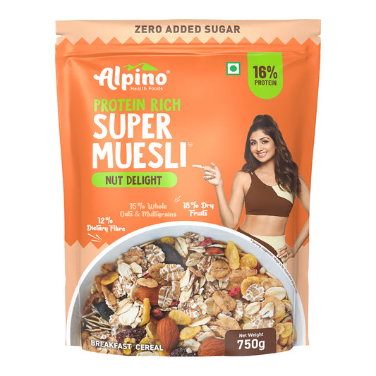 Alpino Super Muesli Nut Delight | Protein & Fiber Boost
