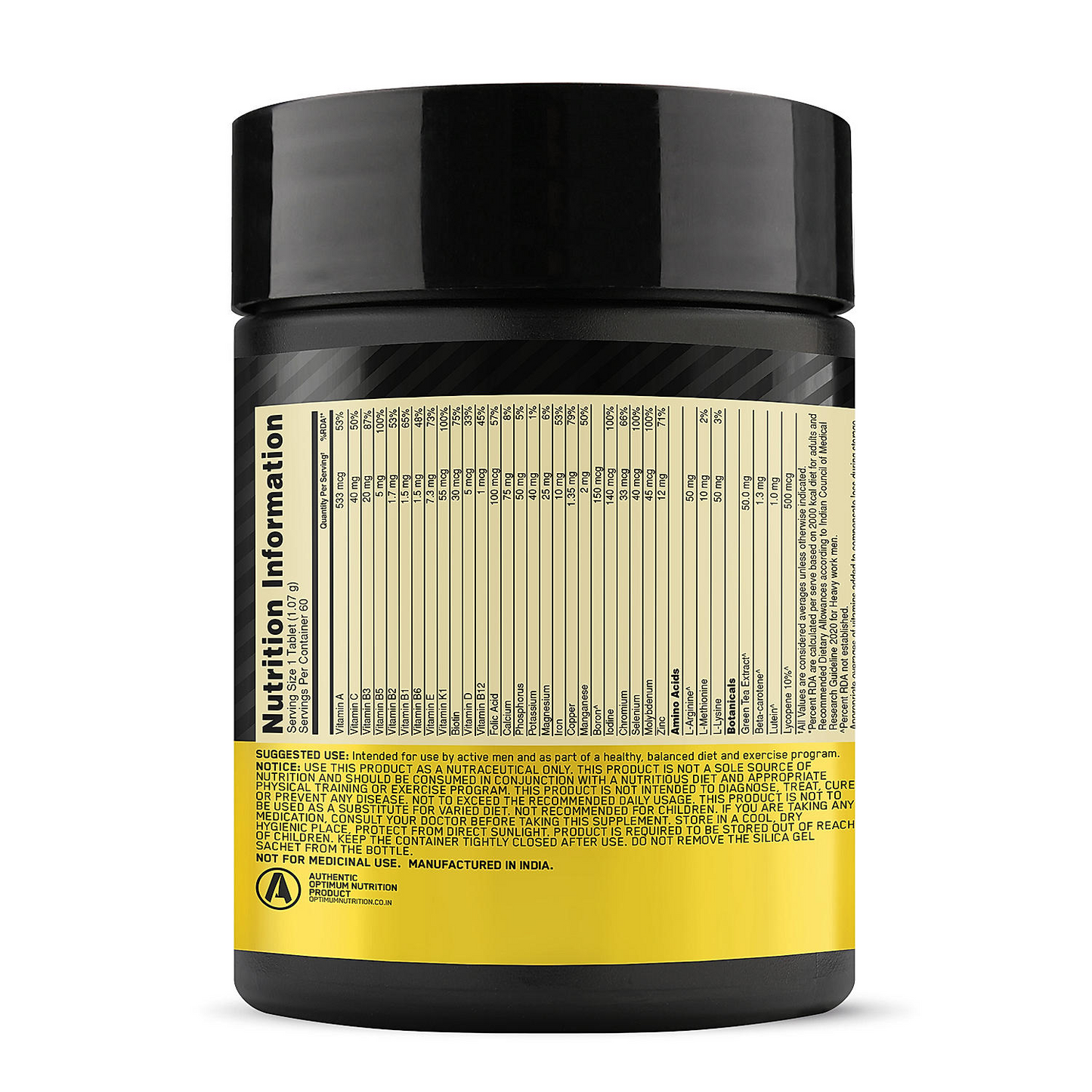 Multivitamin for MEN- 60 Tablets, 26 Vitamins & Minerals, Amino Acids & Anti-Oxidants