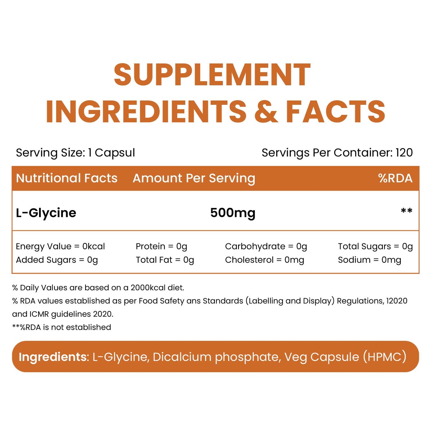 Vlado's Himalayan Organics L-Glycine