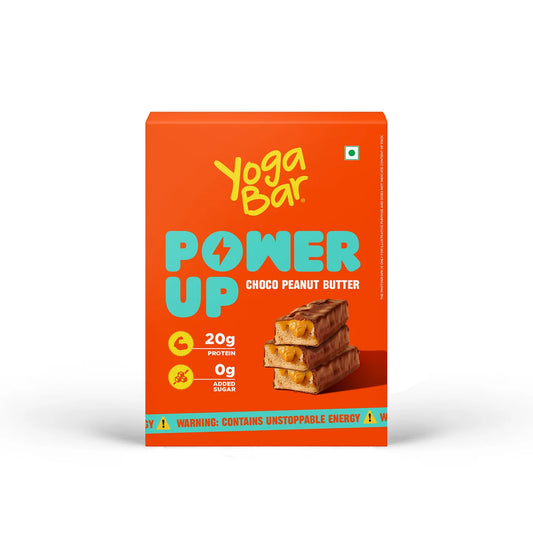 YogaBar Power Up Choco Peanut Butter 20g Protein Bars - Pack of 5 350g