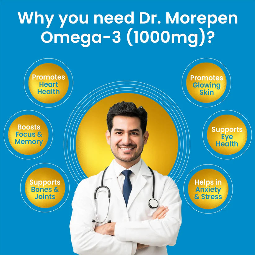 Dr. Morepen Omega-3 Deep Sea Fish Oil 1000mg + Weight Gainer (Pack of 2)