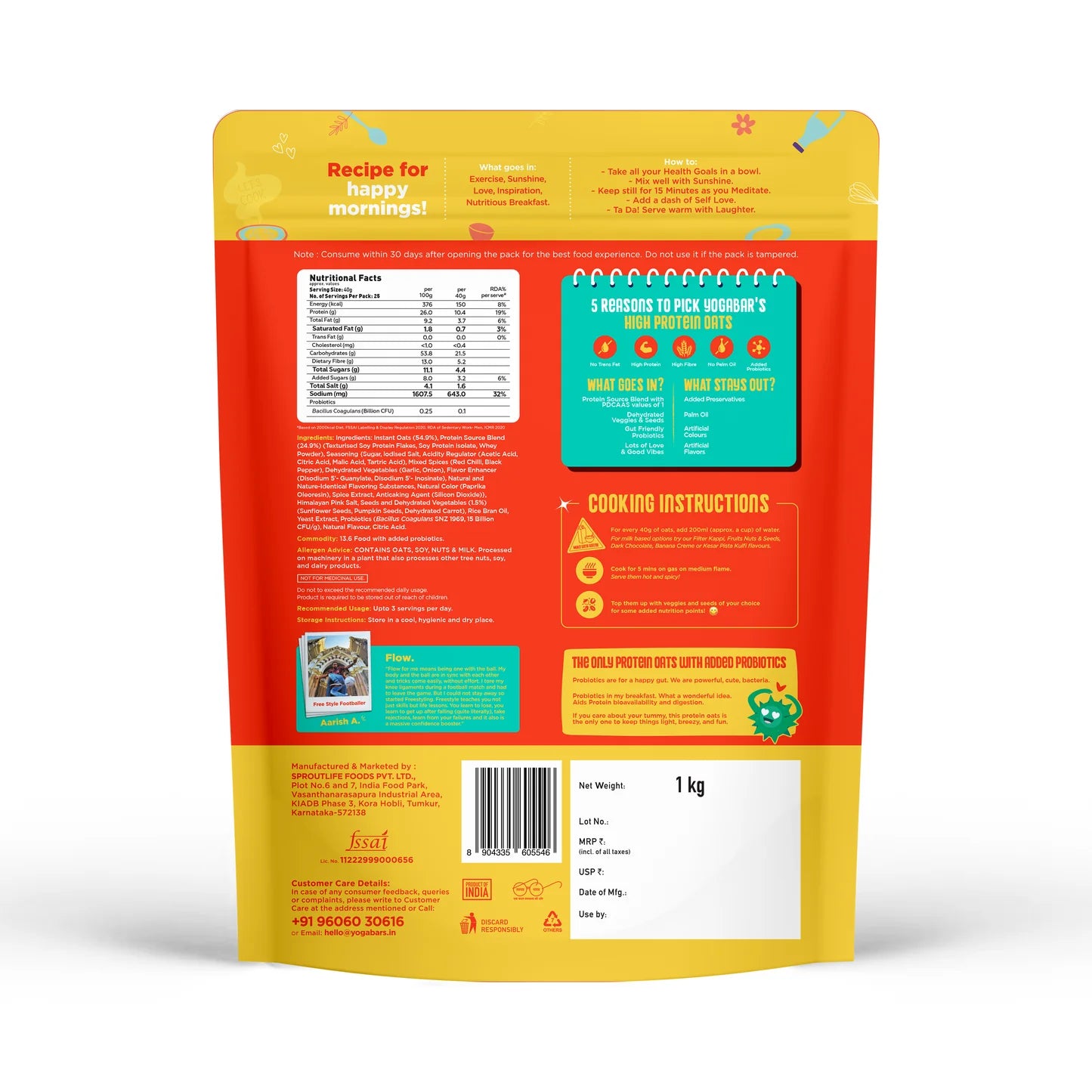 YogaBar 26g High Protein Oats Korean Fire
