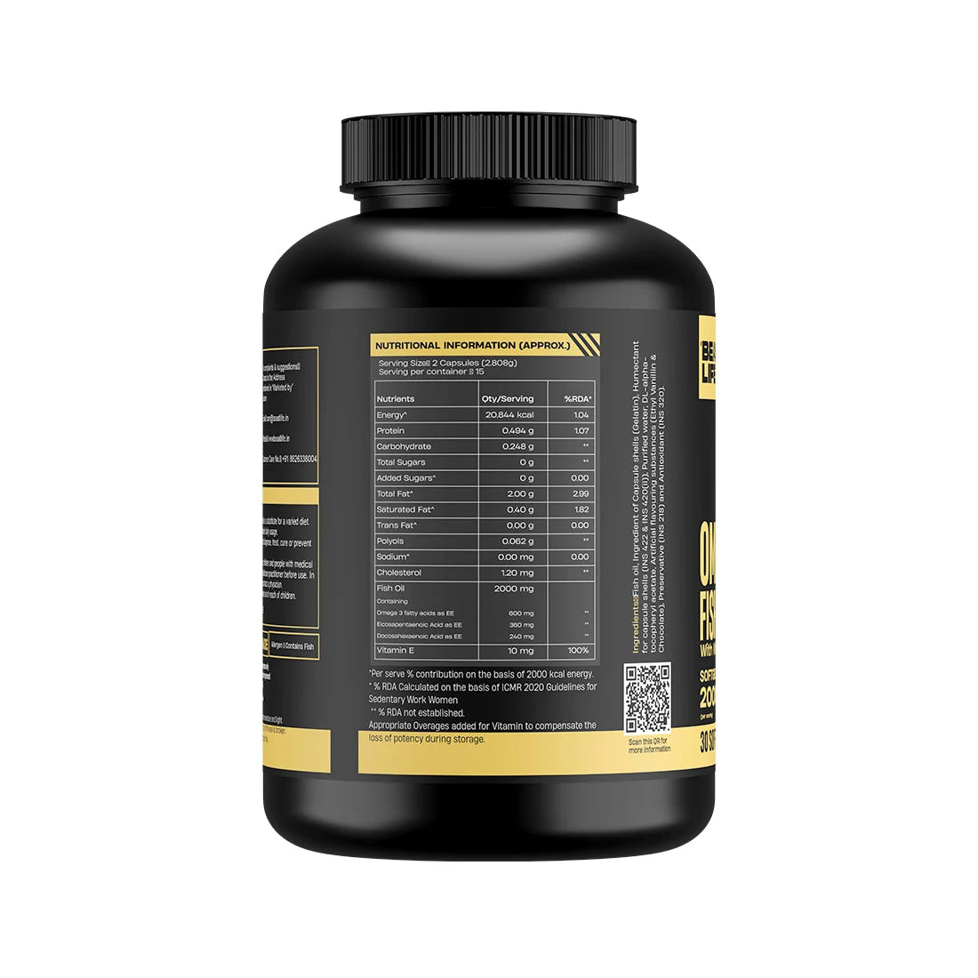 BeastLife Omega 3 Fish Oil 2000mg with Vitamin E - Heart Support