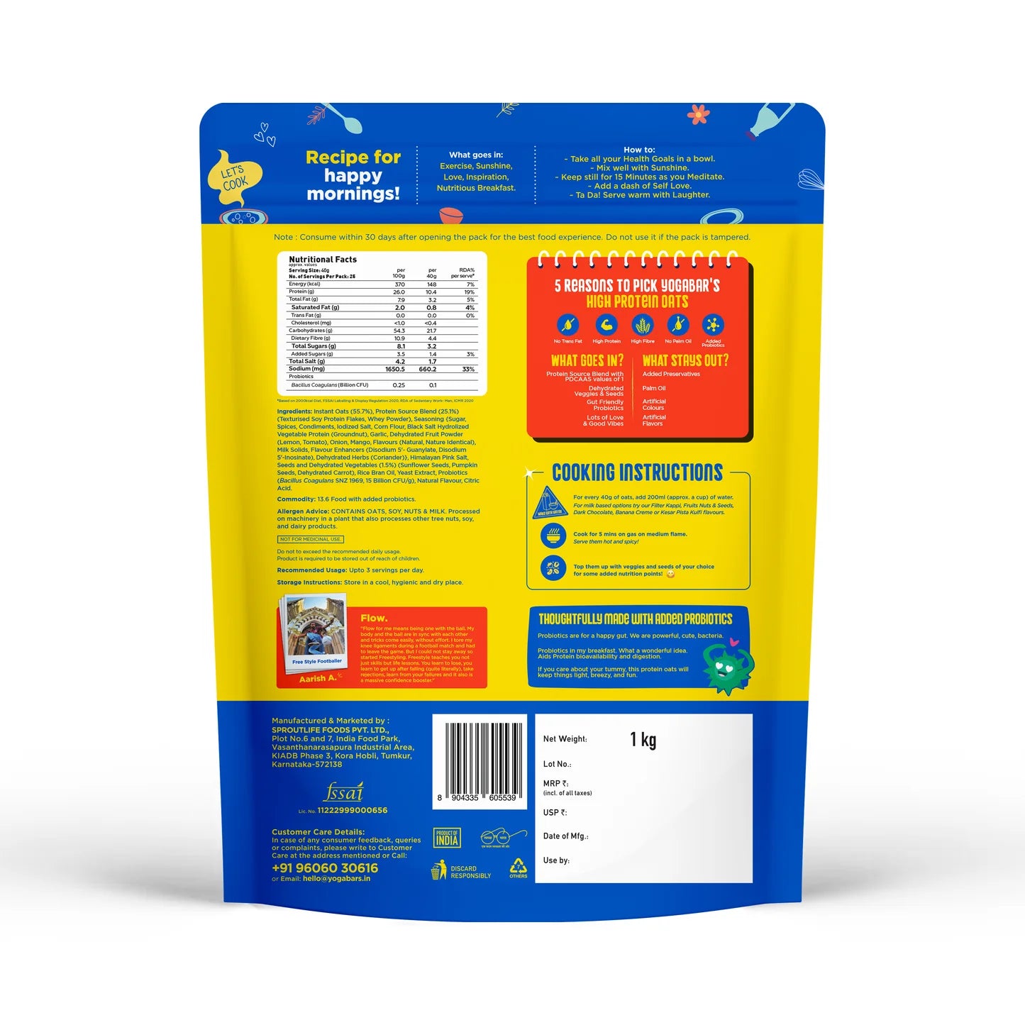 YogaBar 26g High Protein Oats Mum's Masala