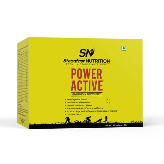 steadfast nutrition Power Active | Easy to Digest Whey Protein with Multi-Source Carbohydrates