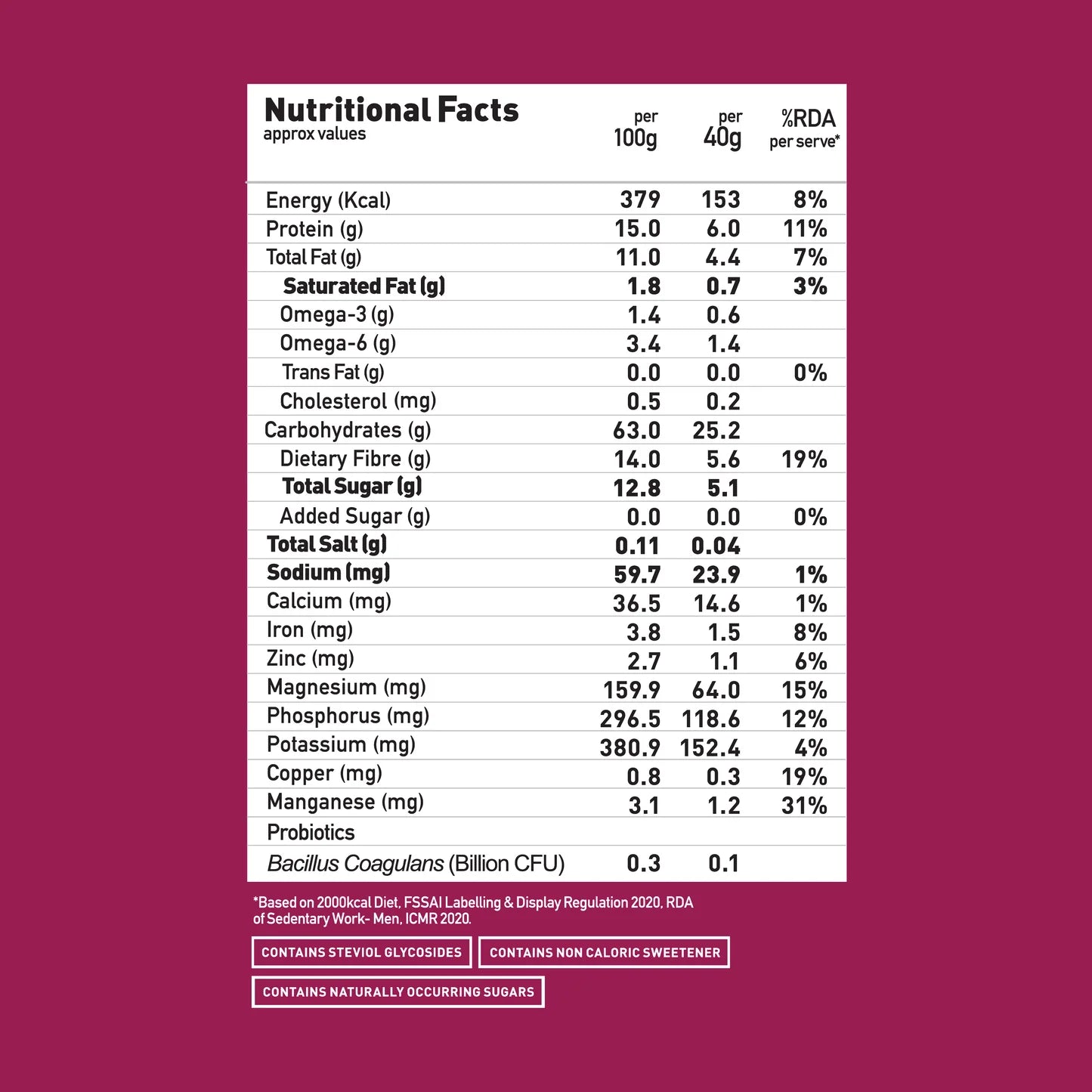 YogaBar No Added Sugar Muesli 700g