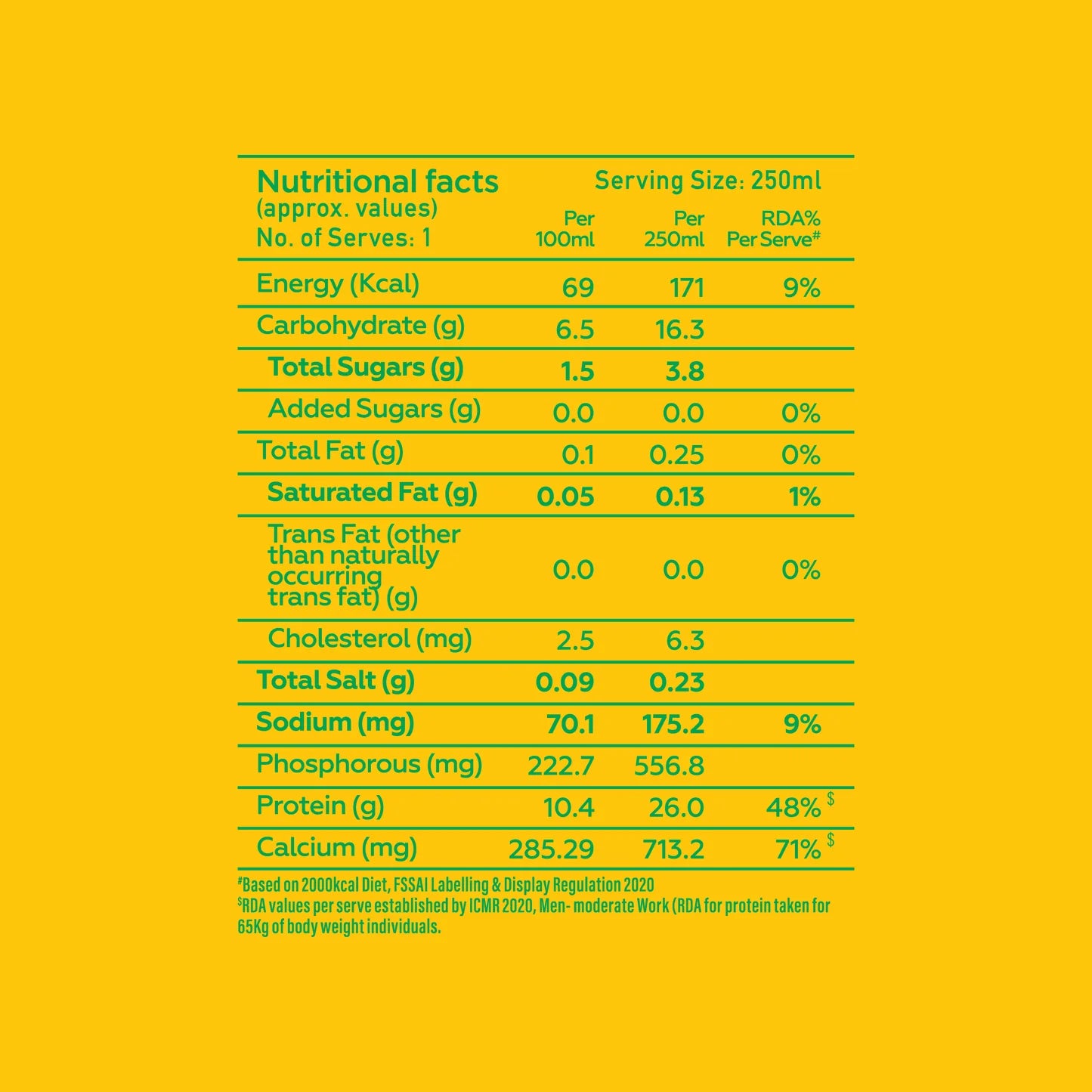 YogaBar 26g Protein Shake Mango Rizz - 250ml/bottle