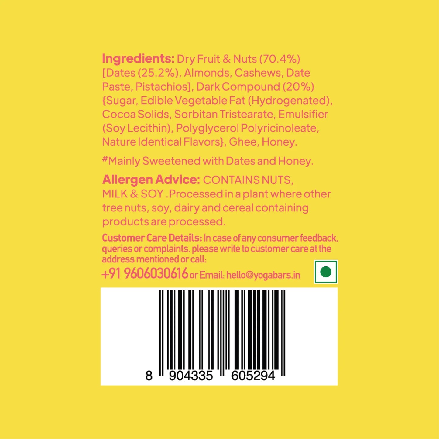 YogaBar Choco Dipped Protein Date Minis - 200g - 10pcs