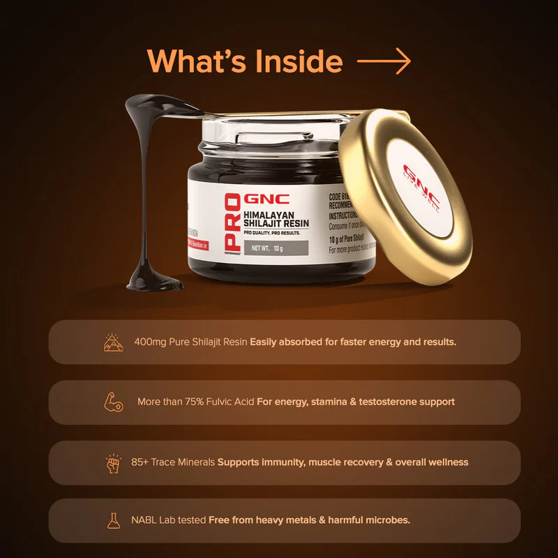 GNC India Pure Himalayan Shilajit Resin – More than 75% Fulvic Acid