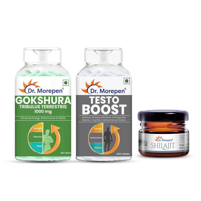 Dr. Morepen Performance Combo- (Gokshura ,Testo Boost Tablets & Shilajit Resin)