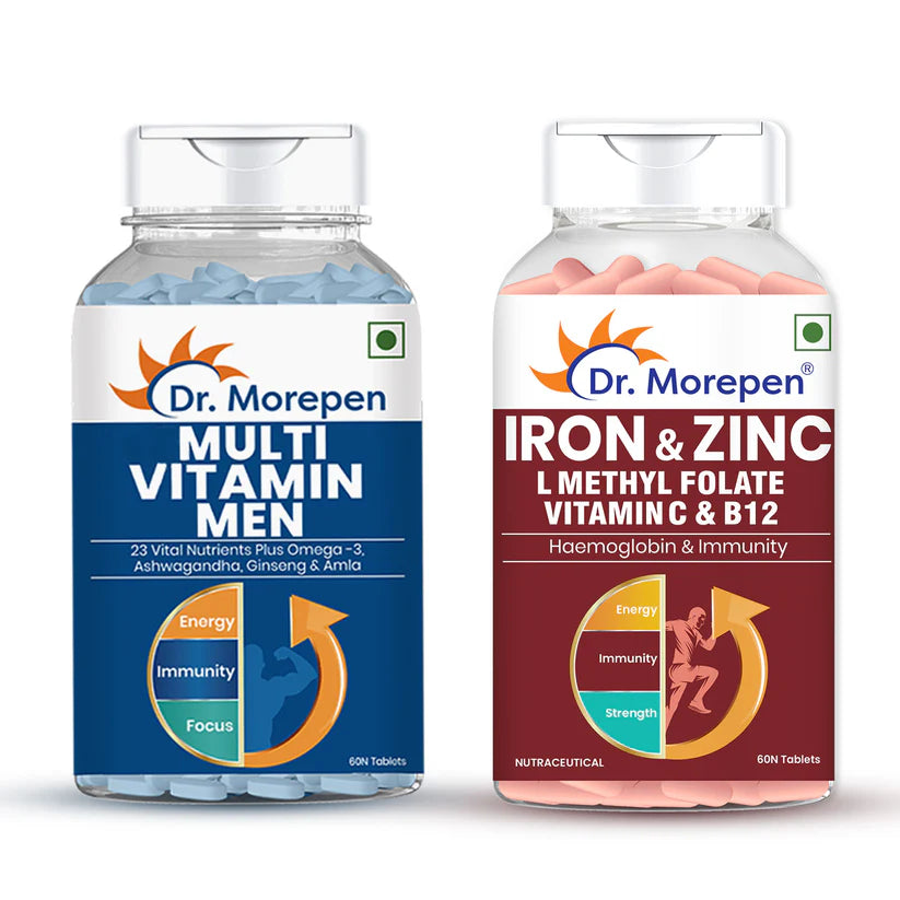 Dr. Morepen IRON & ZINC + Multivitamin Men Tablets Combo