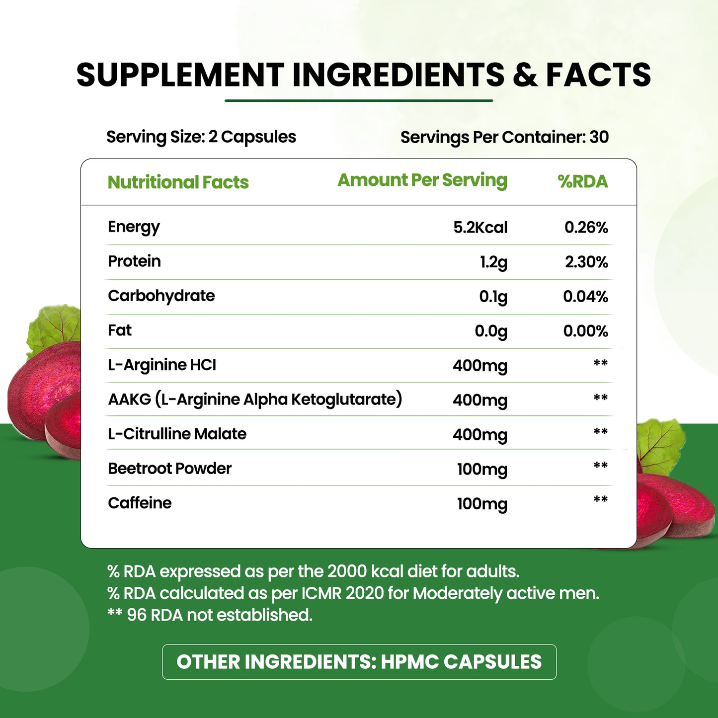 Vlado's Himalayan Organics Nitric Oxide 1400mg + Caffeine
