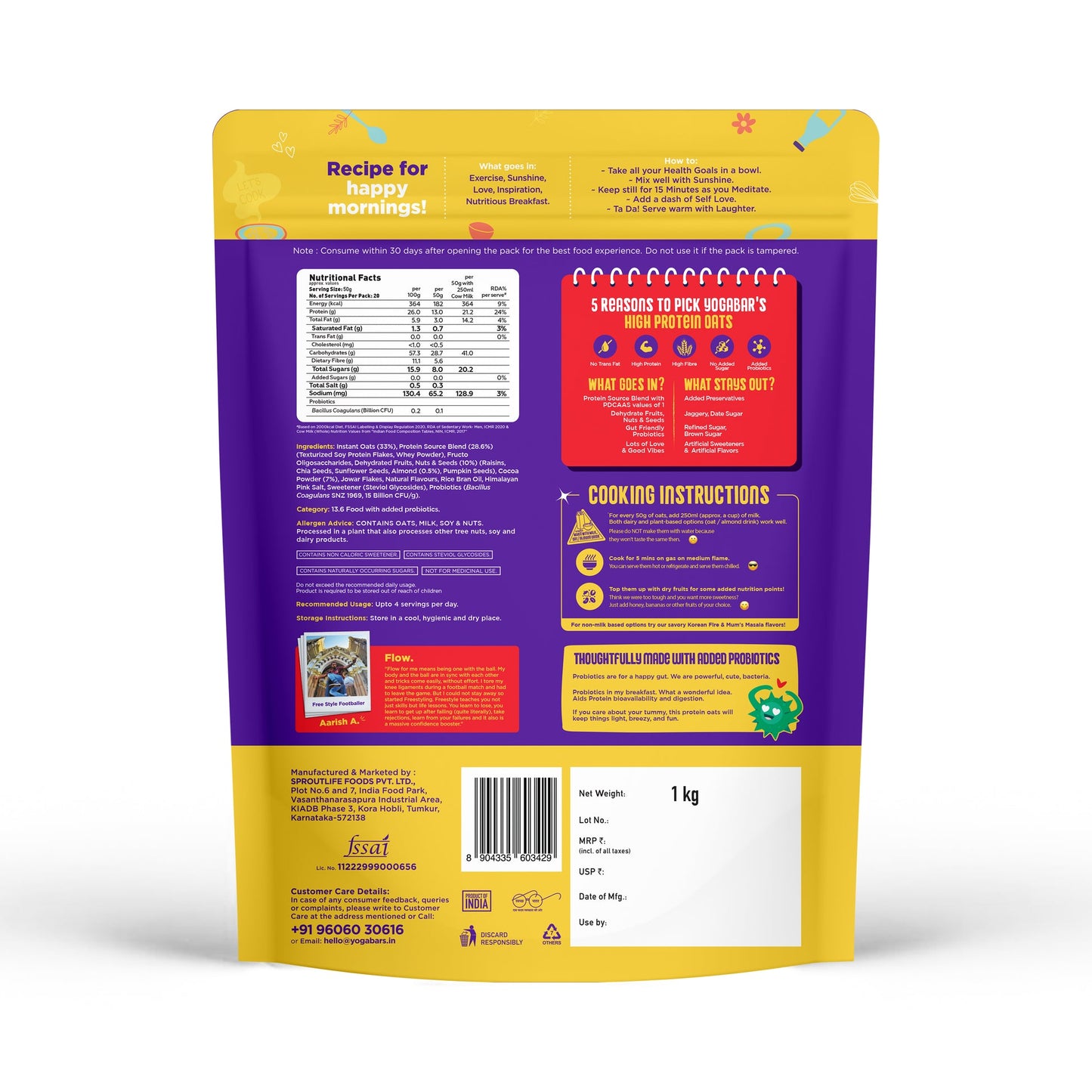 YogaBar 26g High Protein Oats Bestseller Combo 3kg