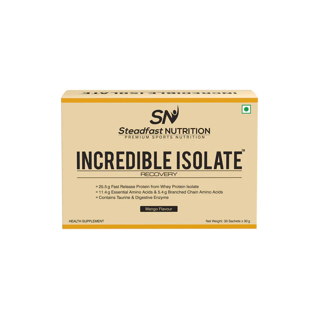 steadfast nutrition Incredible Isolate | Whey Protein Isolate 25g, with Digestive Enzyme and Taurine