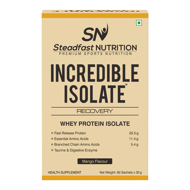 steadfast nutrition Incredible Isolate | Whey Protein Isolate 25g, with Digestive Enzyme and Taurine