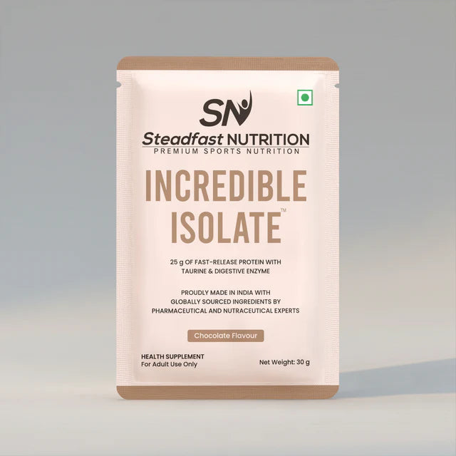steadfast nutrition Incredible Isolate | Whey Protein Isolate 25g, with Digestive Enzyme and Taurine