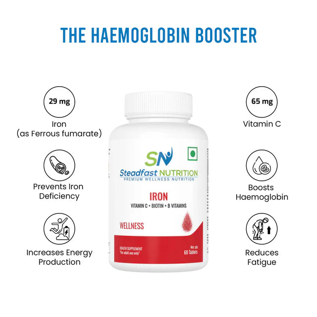 steadfast nutrition Iron Tablet - Pack of 60 Tablets