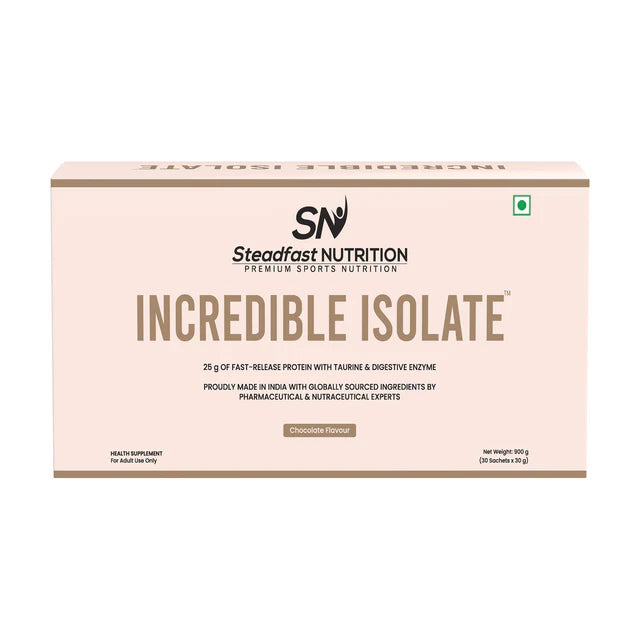 steadfast nutrition Incredible Isolate | Whey Protein Isolate 25g, with Digestive Enzyme and Taurine