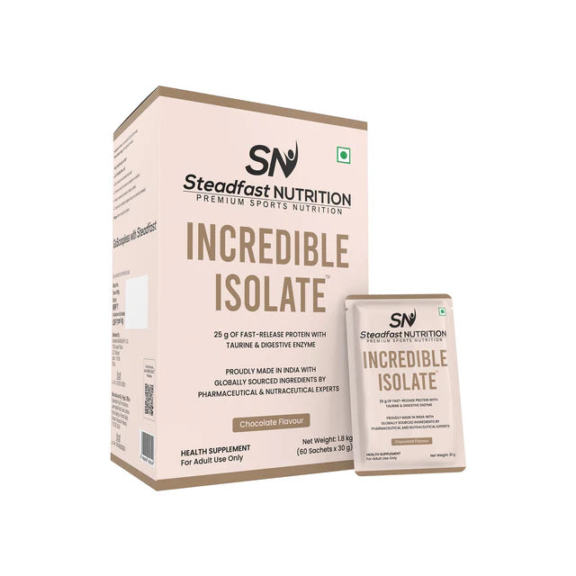 steadfast nutrition Incredible Isolate | Whey Protein Isolate 25g, with Digestive Enzyme and Taurine