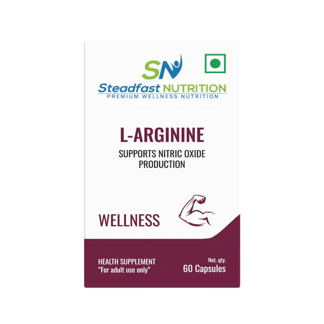 steadfast nutrition L- Arginine Supplement 500mg, 60 Capsules, Supports Nitric Oxide Production