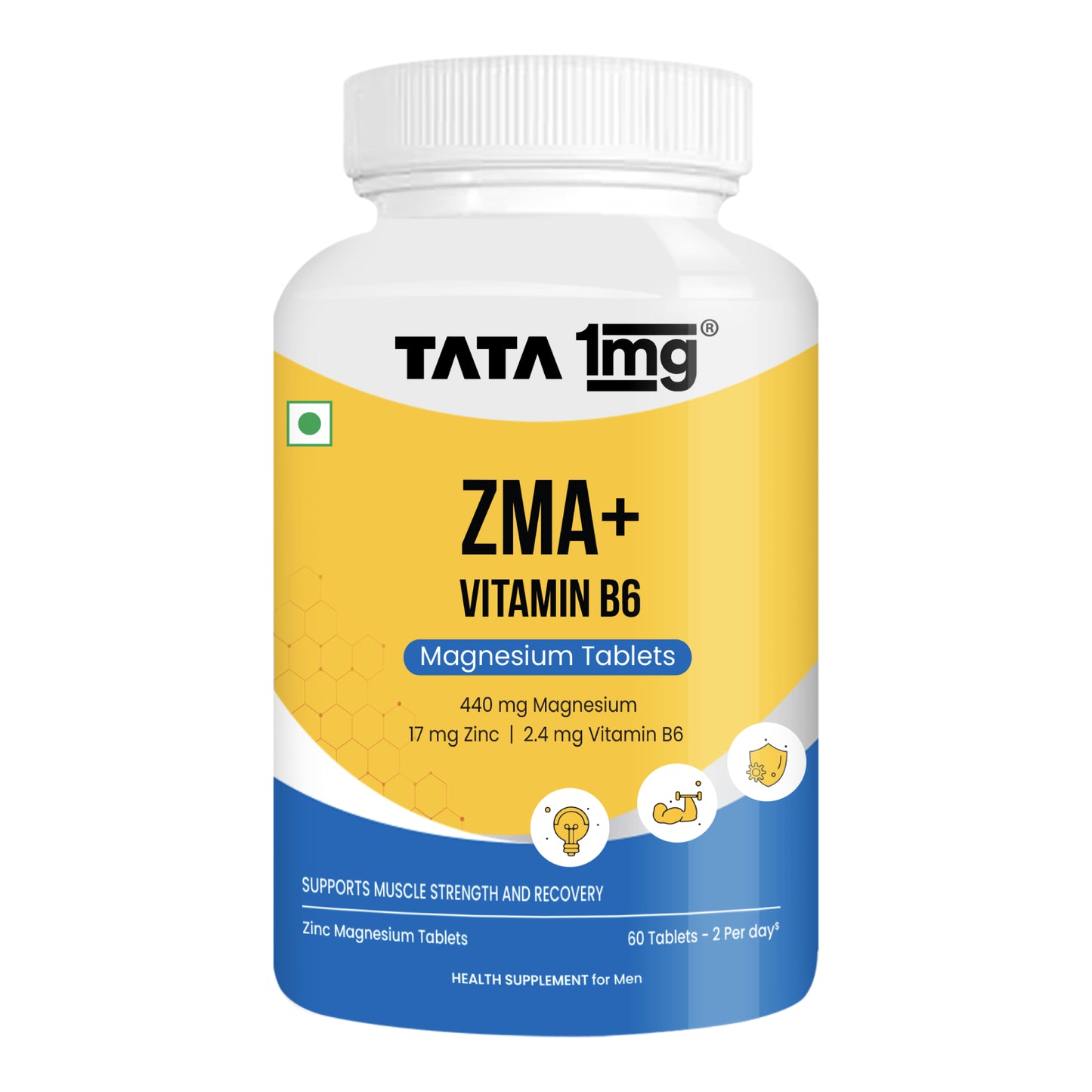 Tata 1mg ZMA+ Vitamin B6 | Muscle Recovery & Sleep Support