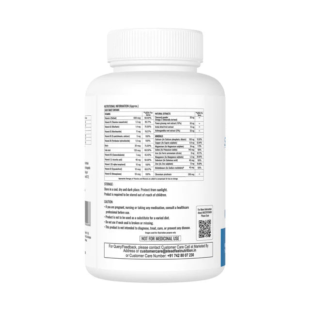 steadfast nutrition Multivitamin Tablet - Pack of 60 Tablets