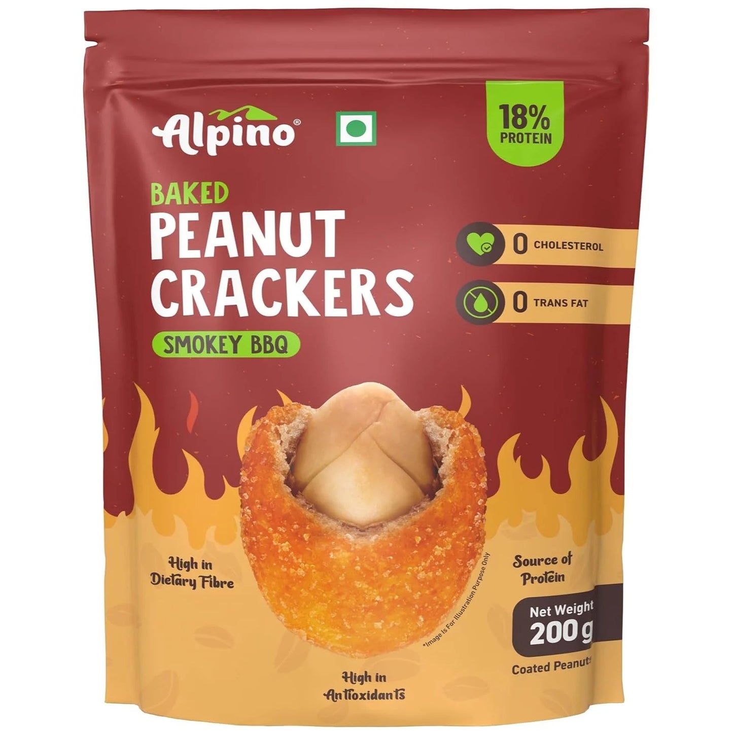 Alpino Baked Peanut Crackers – Smokey BBQ, High Protein