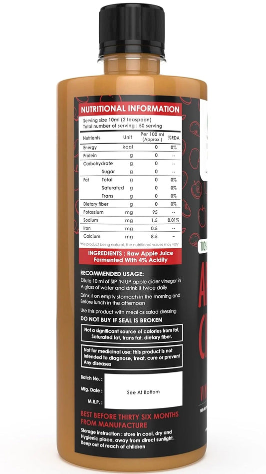 Alpino Sip n Up Organic Apple Cider Vinegar 500ml