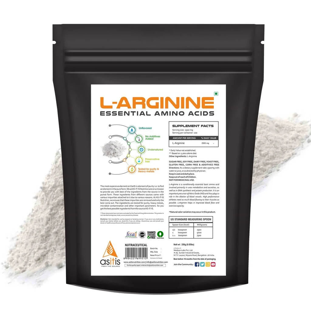 AS-IT-IS L-Arginine Powder – Boost Muscle & Blood Flow