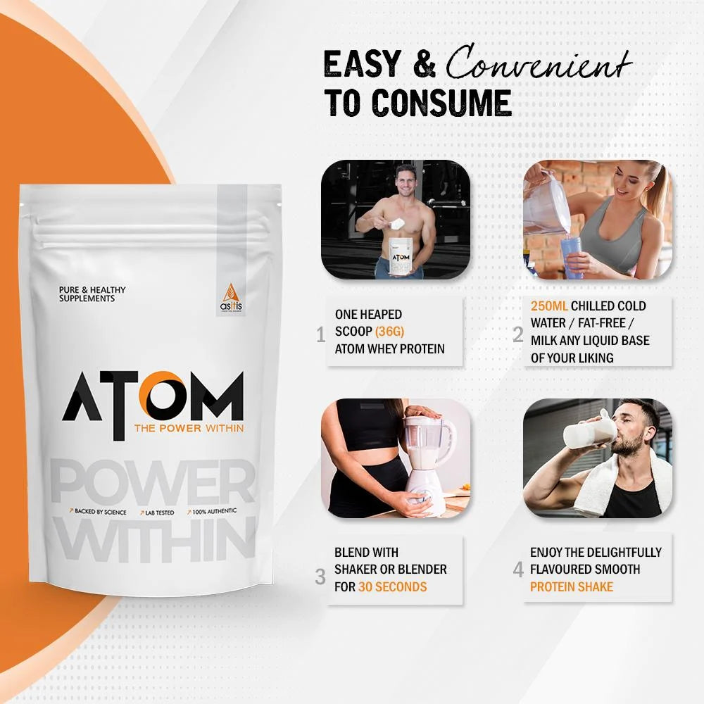AS-IT-IS Atom Whey Protein – 27g Protein with Enzymeblend