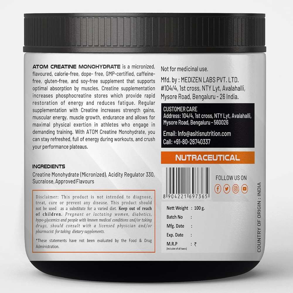 AS-IT-IS Atom Creatine Monohydrate – Boost Strength & Power
