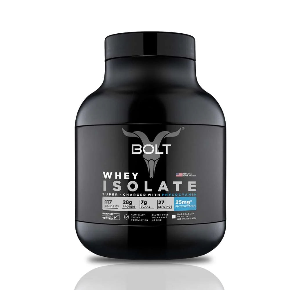 Bolt 100% Whey Isolate with Phycocyanin Protein Powder