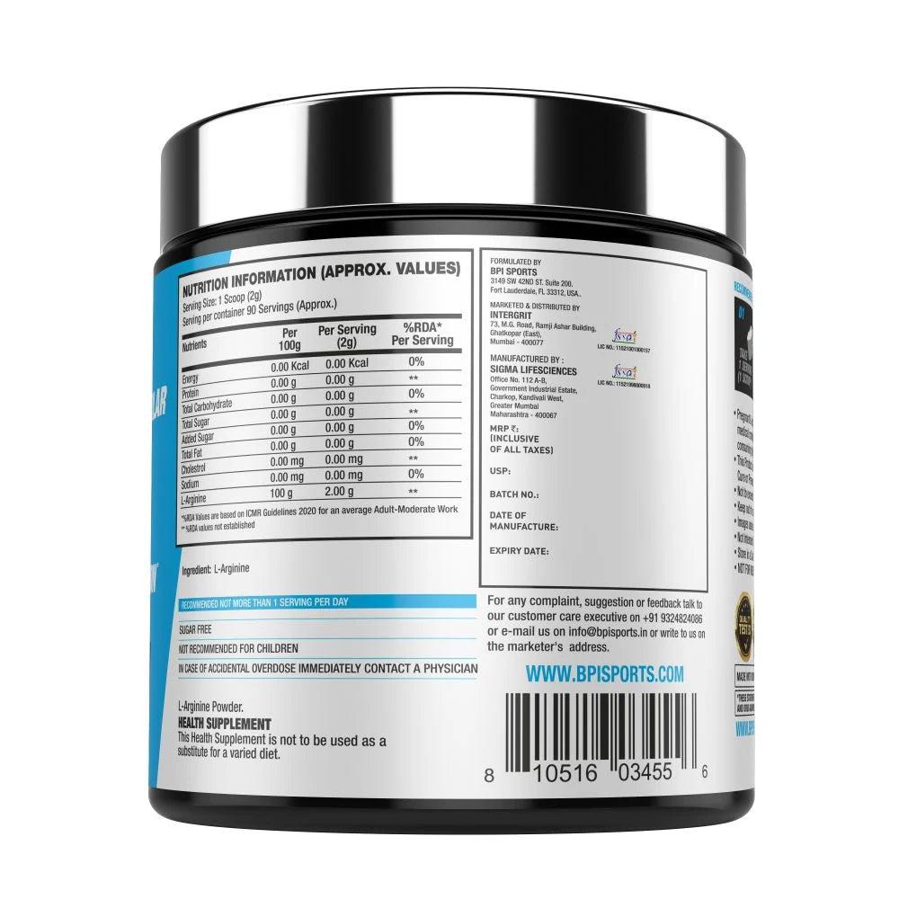 BPI Sports L-Arginine | Boost Blood Flow & Muscle Gains