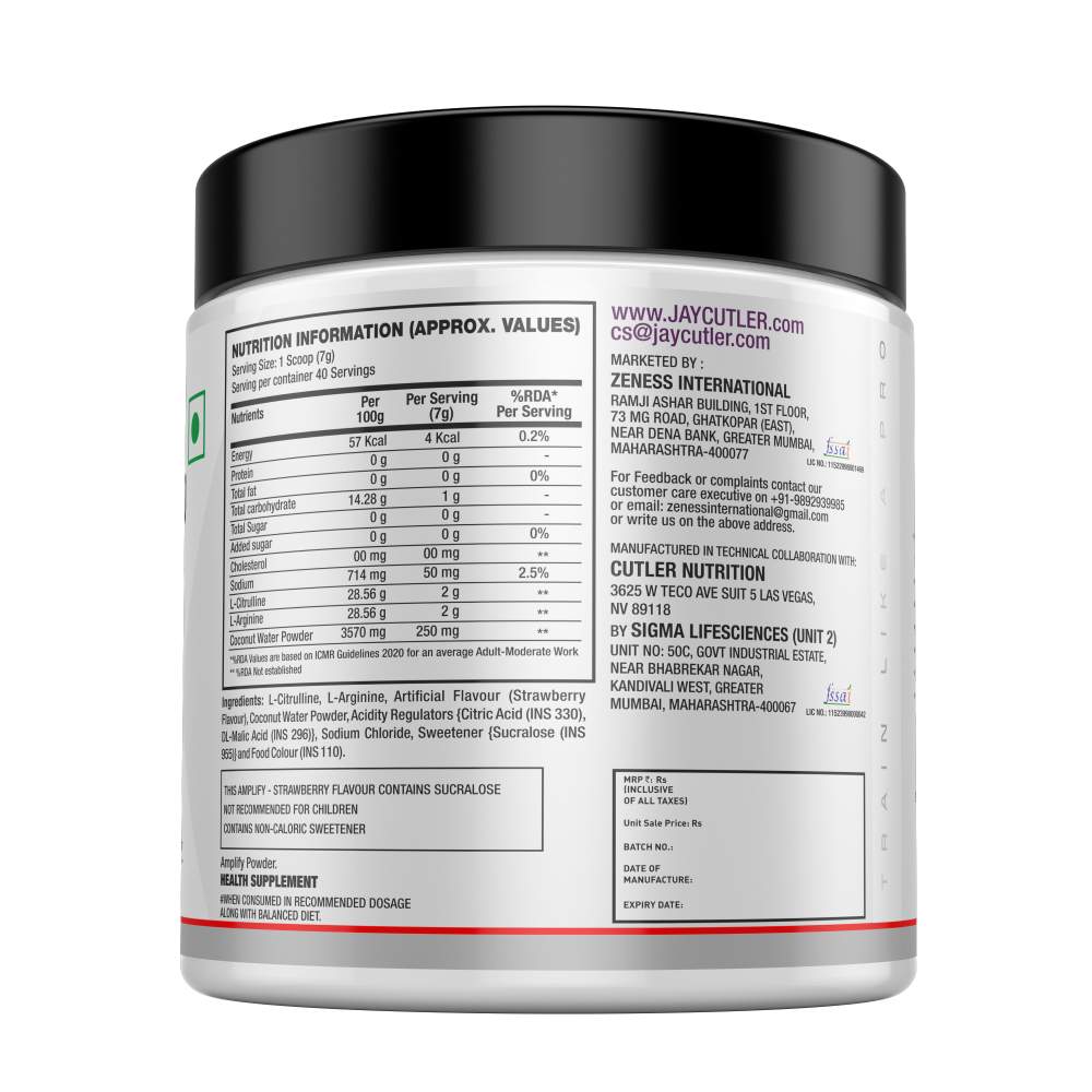 Cutler Nutrition Amplify – Stimulant-Free Pre Workout