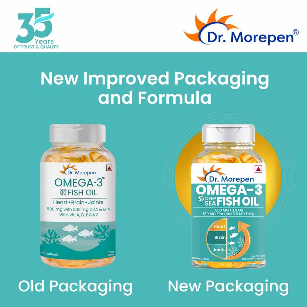 Dr. Morepen Omega 3 Fish Oil 500mg - Brain & Heart Health