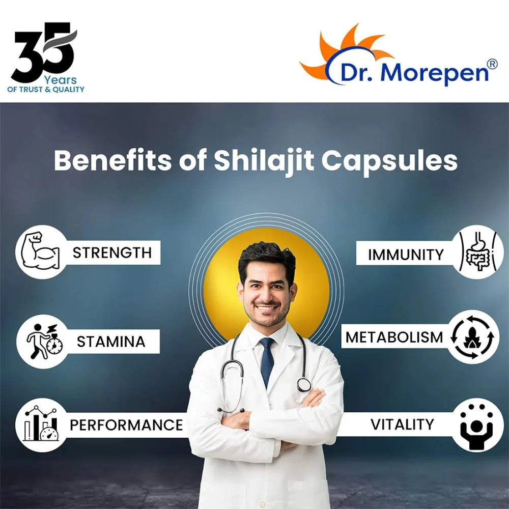 Dr. Morepen Shilajit Capsules for Strength & Stamina