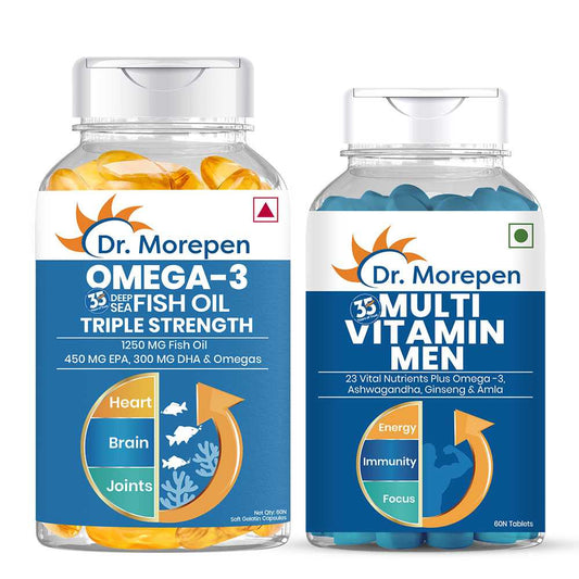 Dr. Morepen Men’s Multivitamin + Omega 3 Fish Oil Combo