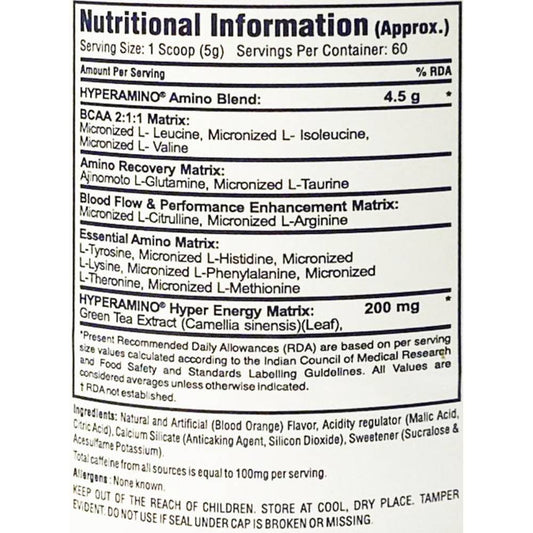 Gaspari Hyper Amino – Energizing BCAA & Recovery Support