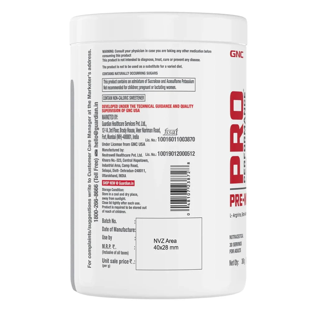 GNC Pro Performance Pre Workout | Energy & Endurance Boost