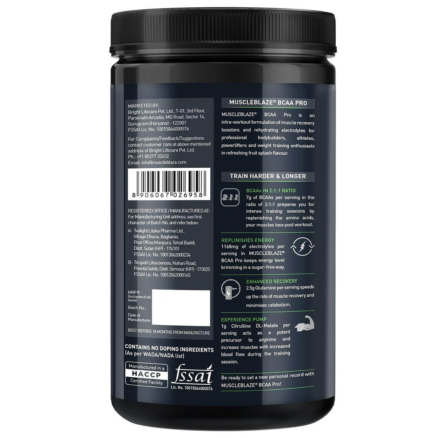 MuscleBlaze BCAA Pro – Intra-Workout Recovery Boost