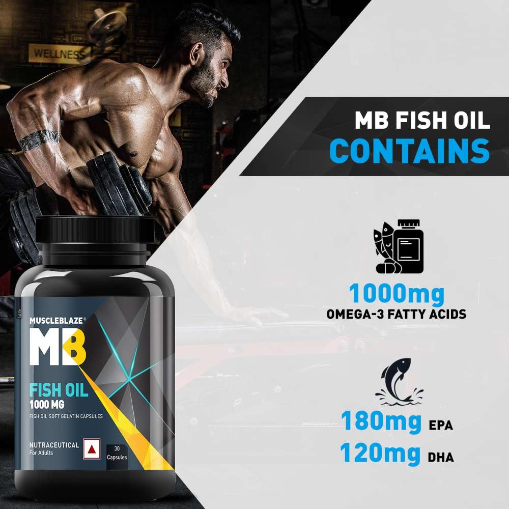 MuscleBlaze Fish Oil 1000mg - Heart & Joint Support