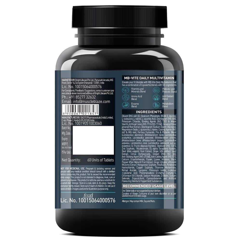 MuscleBlaze MB-Vite Multivitamins – Energy & Immunity