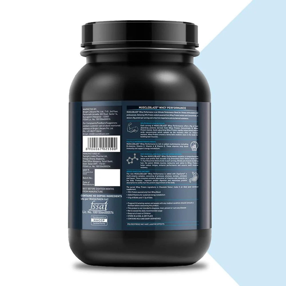 MuscleBlaze 70% Whey Performance Protein | Clean Muscle Gain